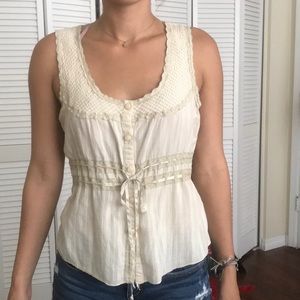 Cream tank top blouse